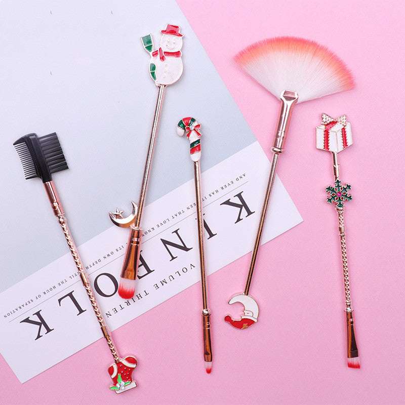 Christmas moose makeup brush set brush - Online Beauty Cart