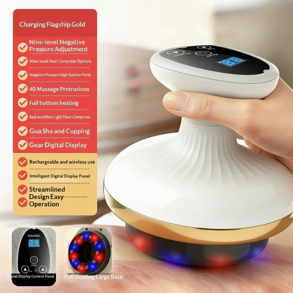 Electric Gua Sha Facial & Body Massager – Rechargeable Scraping Tool with Vibration for Lymphatic Drainage, Contouring & Glow