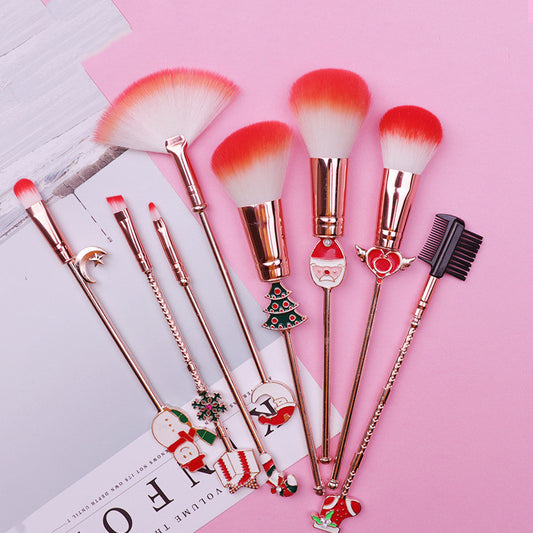 Christmas moose makeup brush set brush - Online Beauty Cart